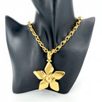 Chanel Necklace CC Logo Long Pendant Flower Motif Gold Plated — view 3