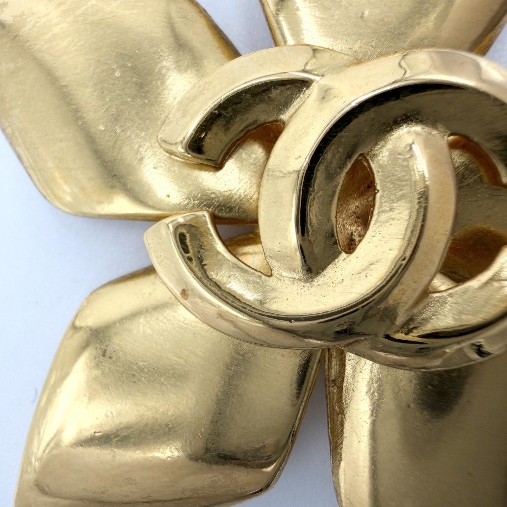 Chanel Necklace CC Logo Long Pendant Flower Motif Gold Plated — view 7