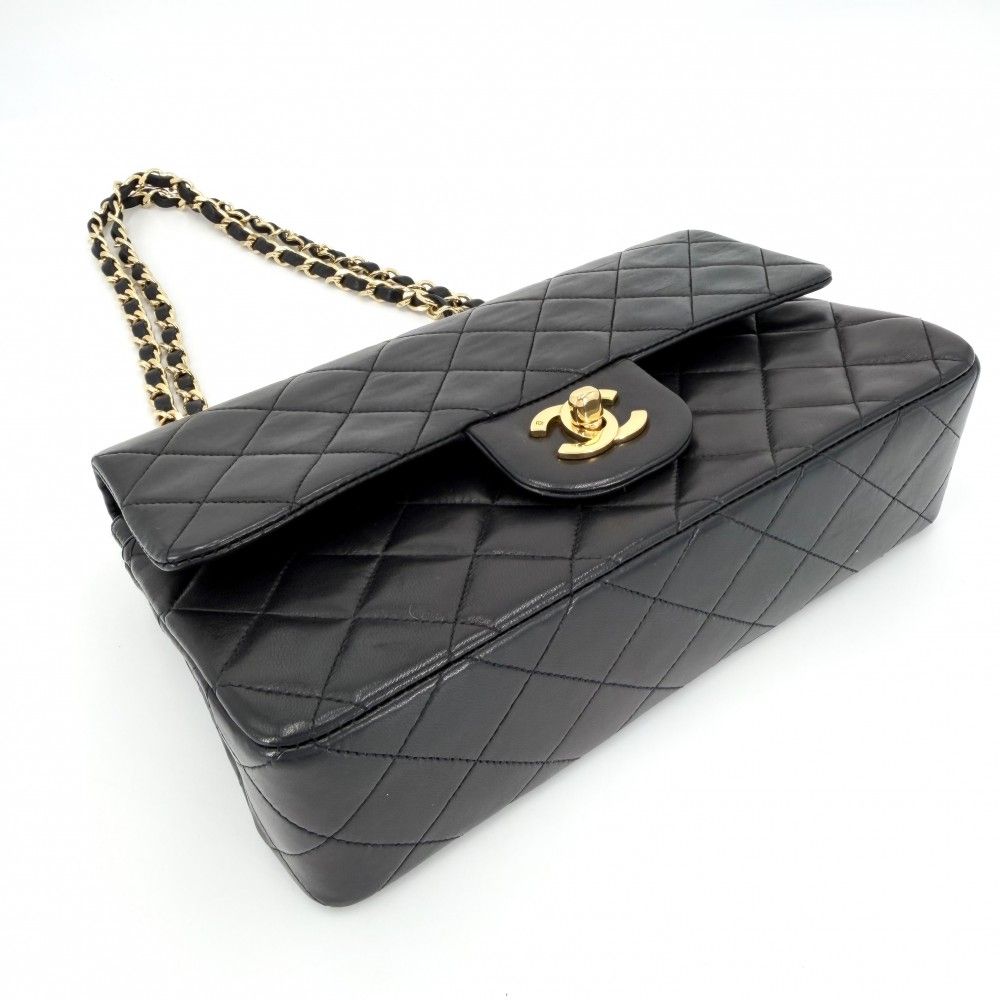 Chanel Shoulder Bag Quilted 23 Double Chain Flap Crossbody CC Logo Turnlock — view 3