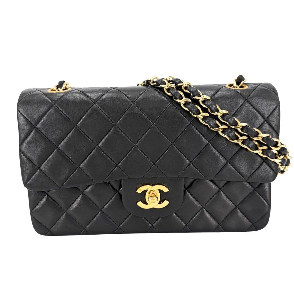 Chanel Shoulder Bag Quilted 23 Double Chain Flap Crossbody CC Logo Turnlock