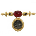 Fendi Brooch FF Color Stone Gold