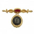 Fendi Brooch FF Color Stone Gold — view 2