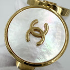 Chanel Bangle CC Logo Vintage Gold Plated White Bracelet — view 6