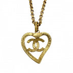 Chanel Necklace CC Logo Heart Vintage Chain Gold Plated — view 2