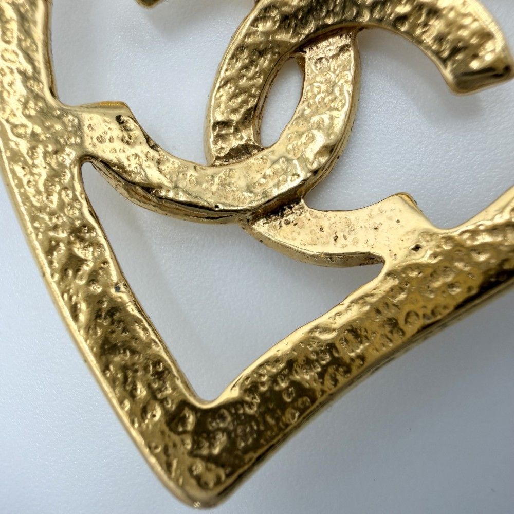 Chanel Necklace CC Logo Heart Vintage Chain Gold Plated — view 7