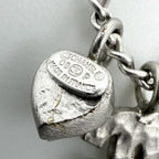 Chanel Necklace Heart CC Logo Rhinestone Silver — view 4