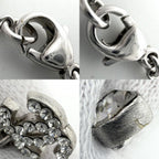 Chanel Necklace Heart CC Logo Rhinestone Silver — view 6