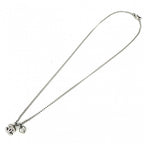 Chanel Necklace Heart CC Logo Rhinestone Silver — view 5