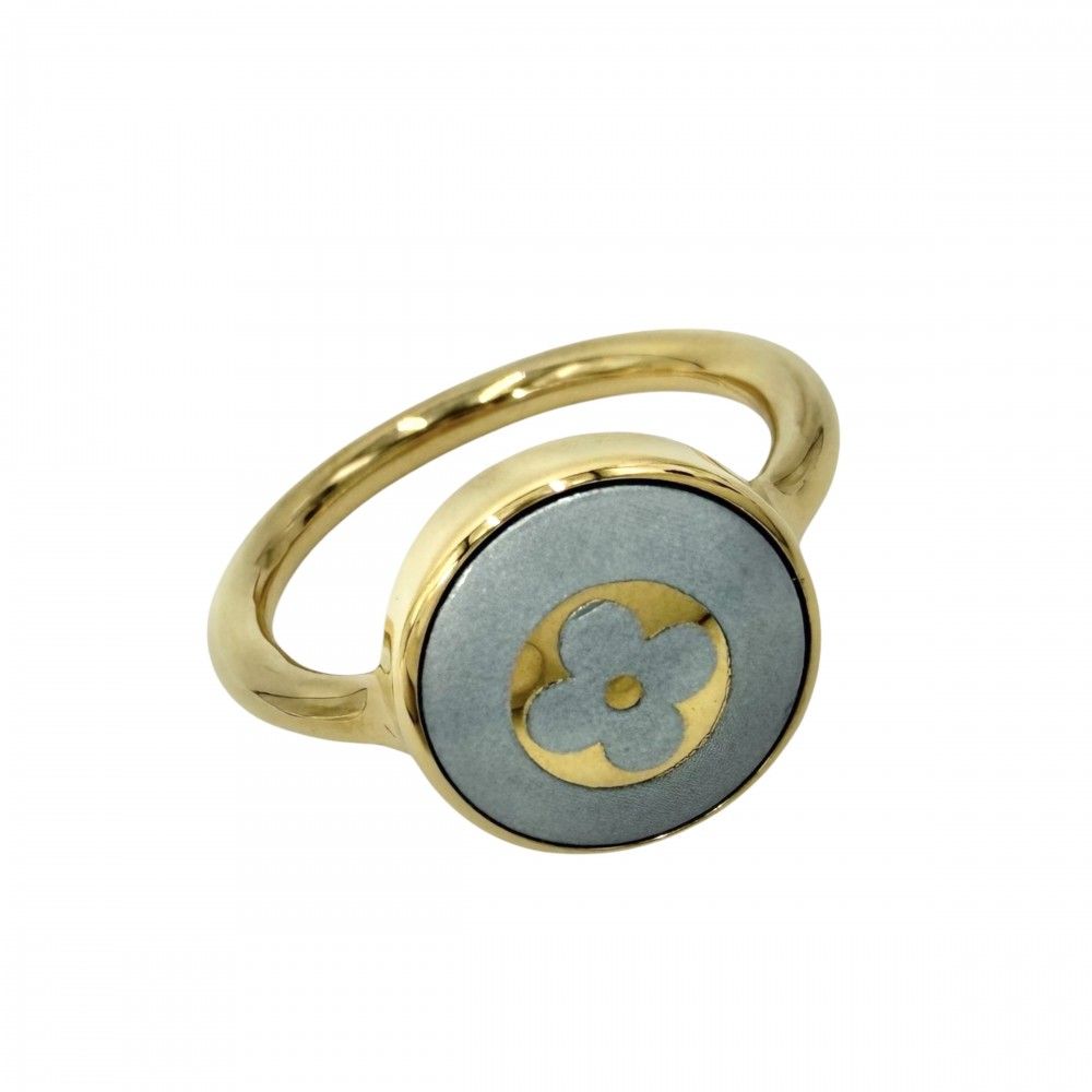 Louis Vuitton Ring LV Paris Confetti M Gray Gold