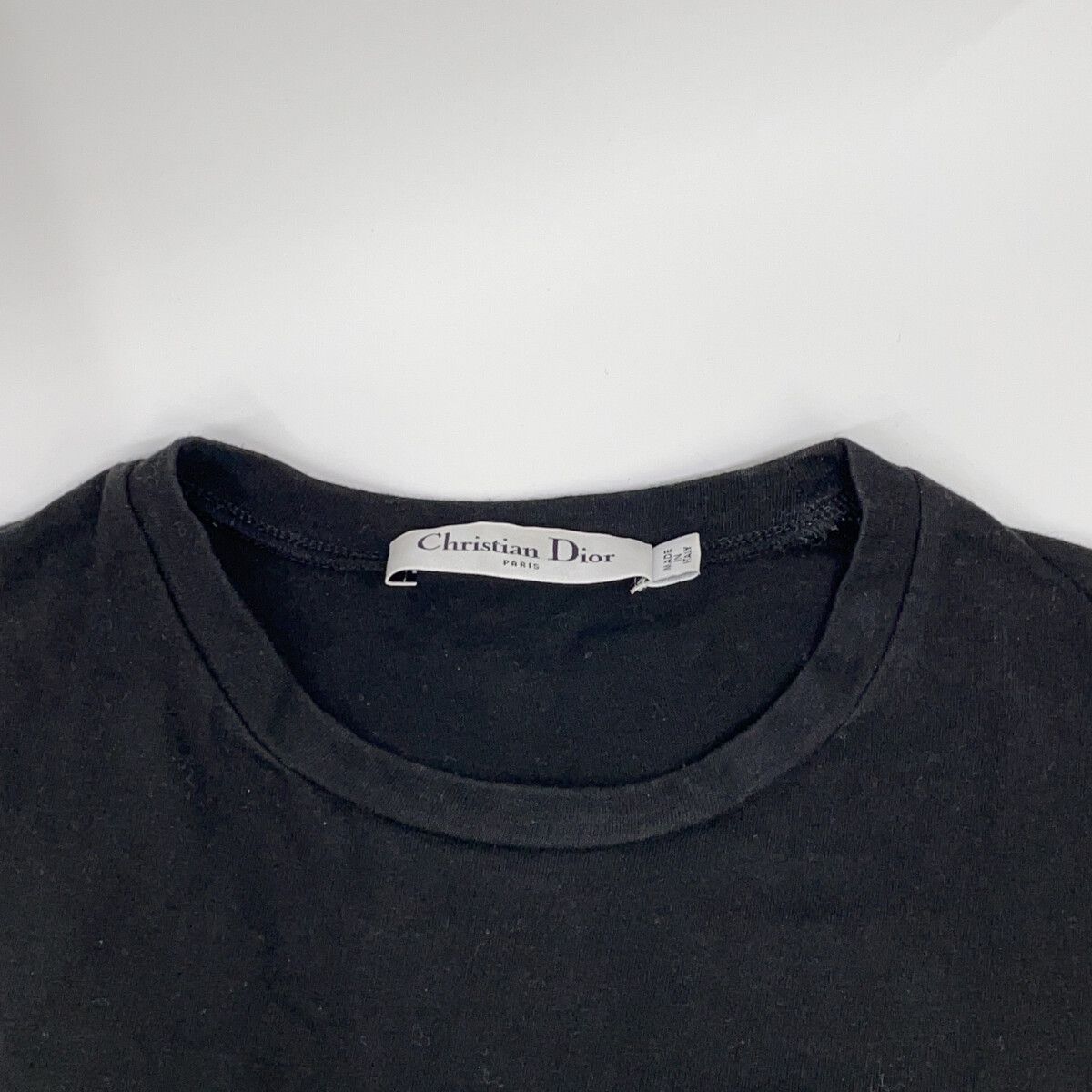 Dior Logo Crew Neck Linen Blend Short Sleeve T-Shirt XS — view 6
