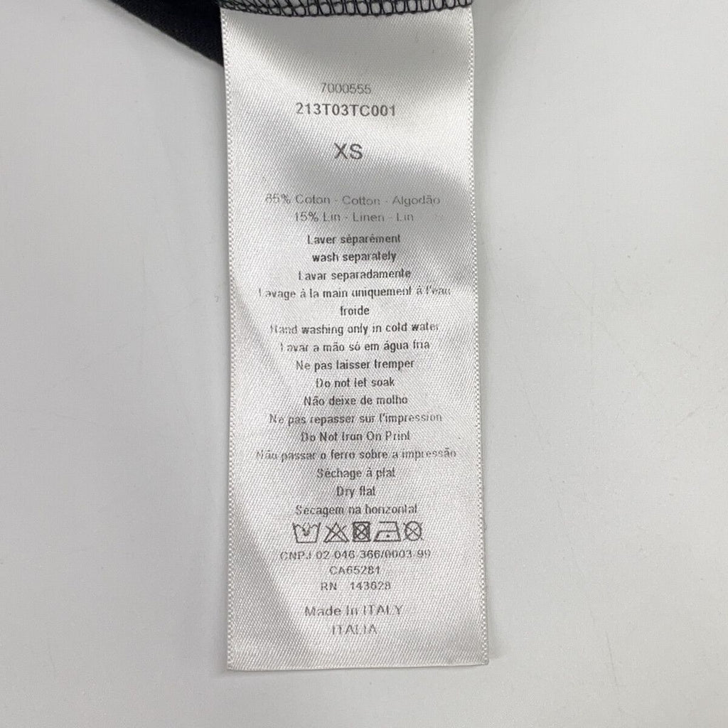 Dior Logo Crew Neck Linen Blend Short Sleeve T-Shirt XS — view 4