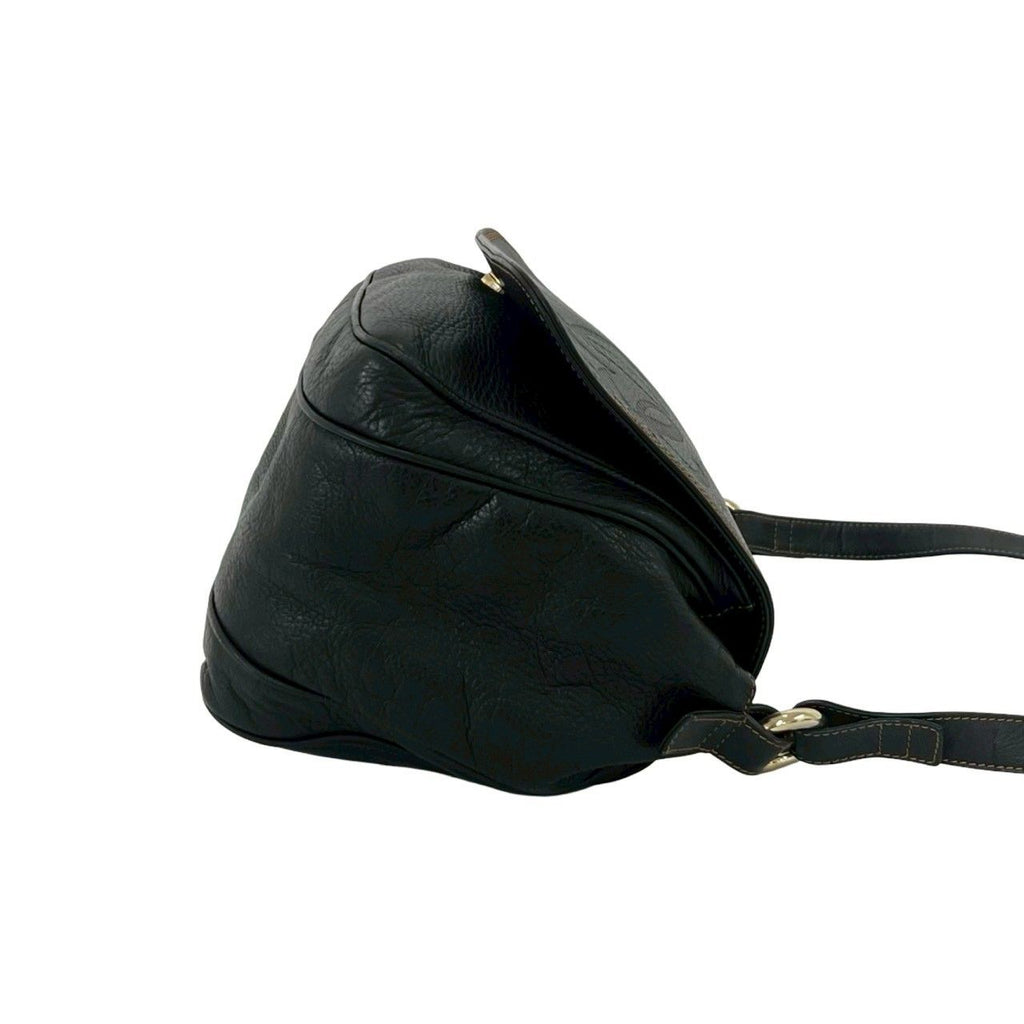 Loewe Vintage Anagram Logo Leather Shoulder Bag Pochette Crossbody Brown — view 6