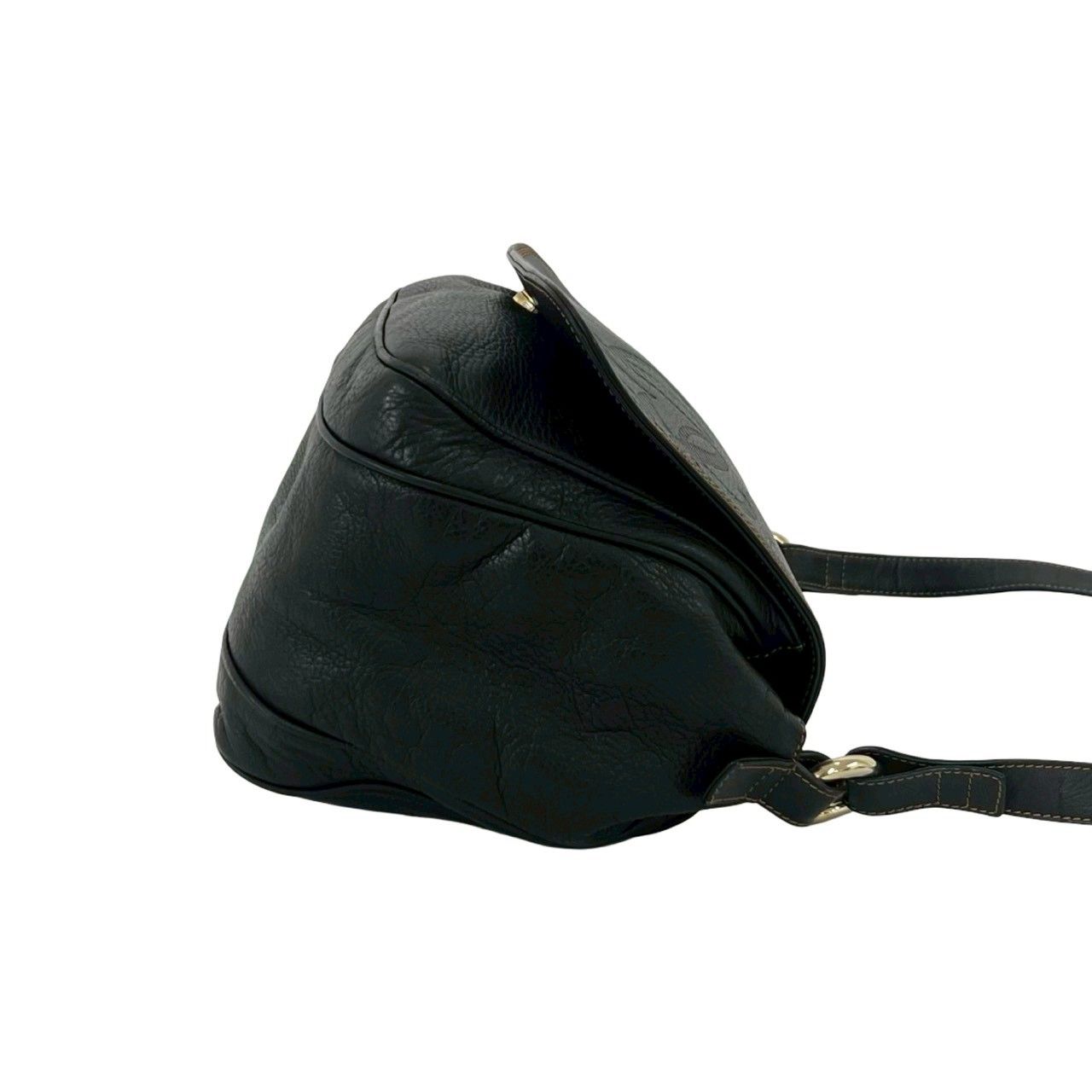 Loewe Vintage Anagram Logo Leather Shoulder Bag Pochette Crossbody Brown — view 6