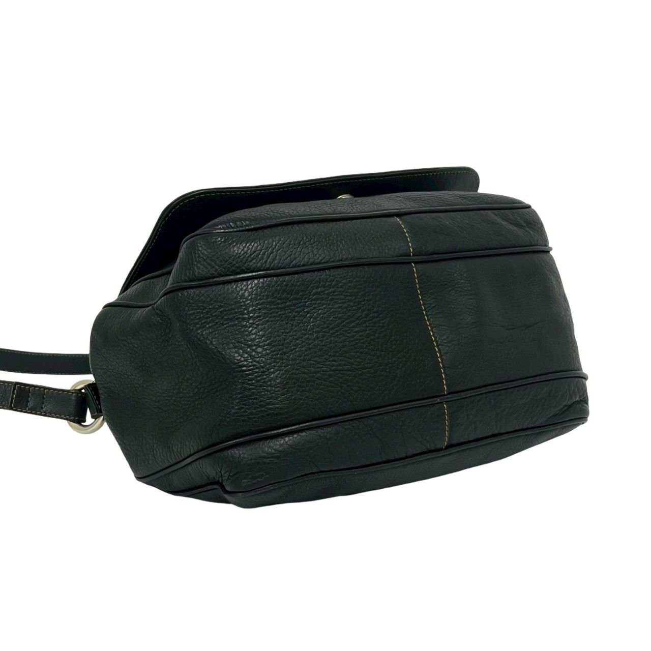 Loewe Vintage Anagram Logo Leather Shoulder Bag Pochette Crossbody Brown — view 7