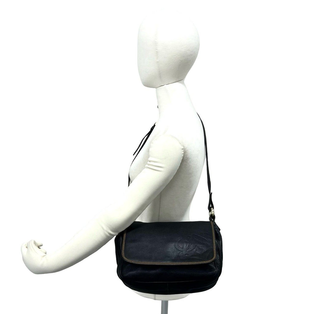 Loewe Vintage Anagram Logo Leather Shoulder Bag Pochette Crossbody Brown — view 2