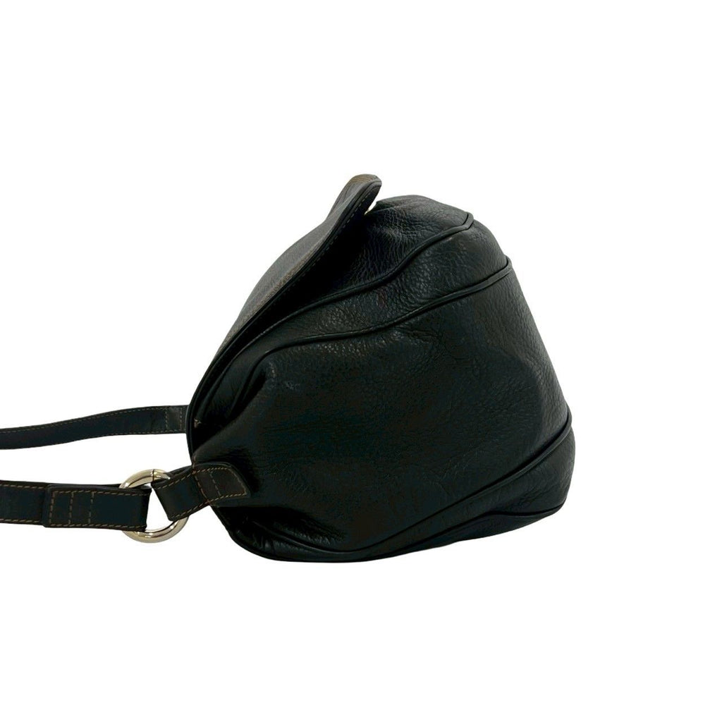 Loewe Vintage Anagram Logo Leather Shoulder Bag Pochette Crossbody Brown — view 5