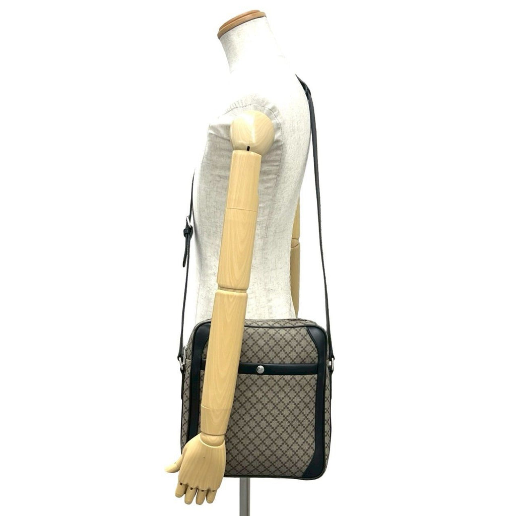 Gucci Diamante Leather Shoulder Bag Crossbody Pochette Cross Beige Black