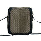 Gucci Diamante Leather Shoulder Bag Crossbody Pochette Cross Beige Black