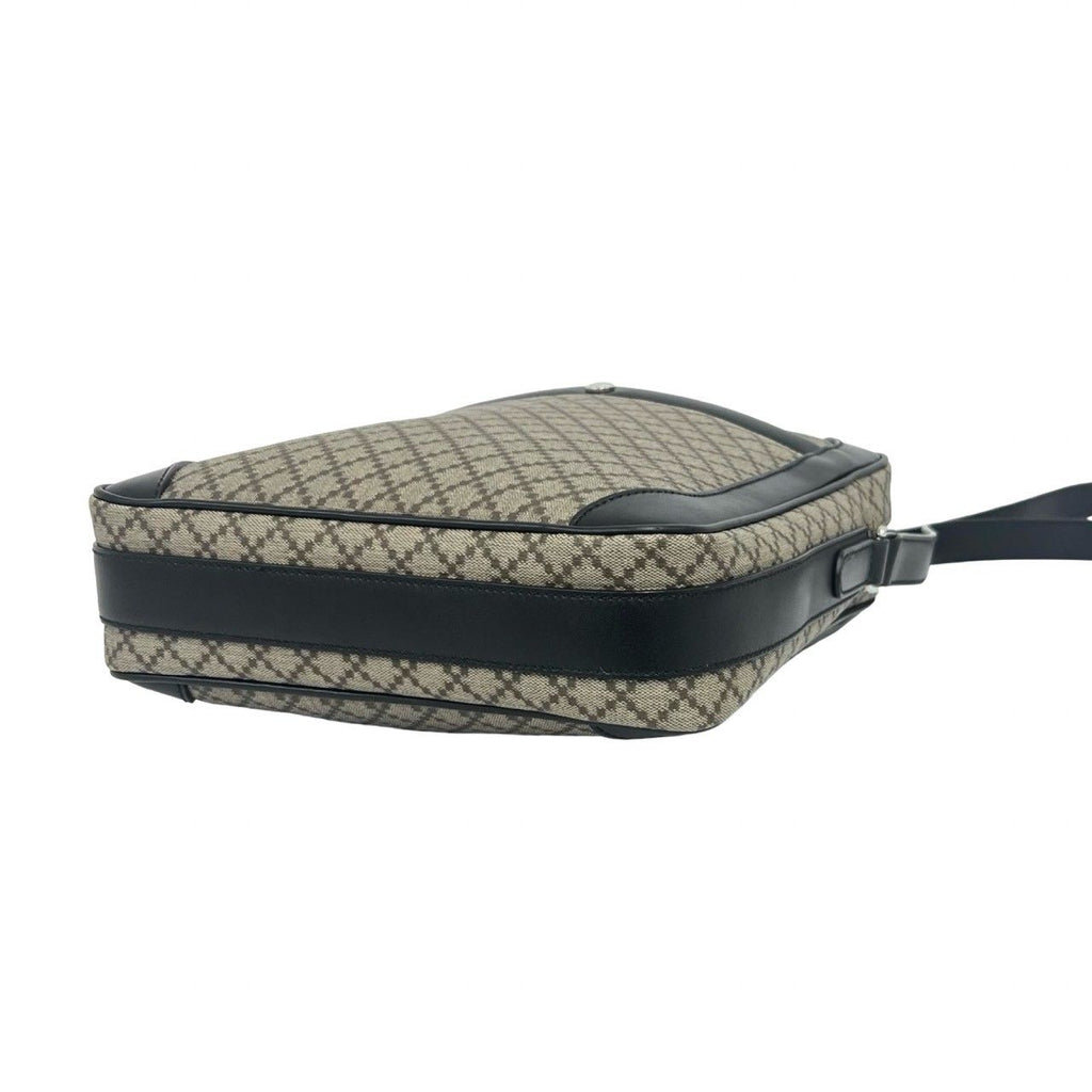 Gucci Diamante Leather Shoulder Bag Crossbody Pochette Cross Beige Black