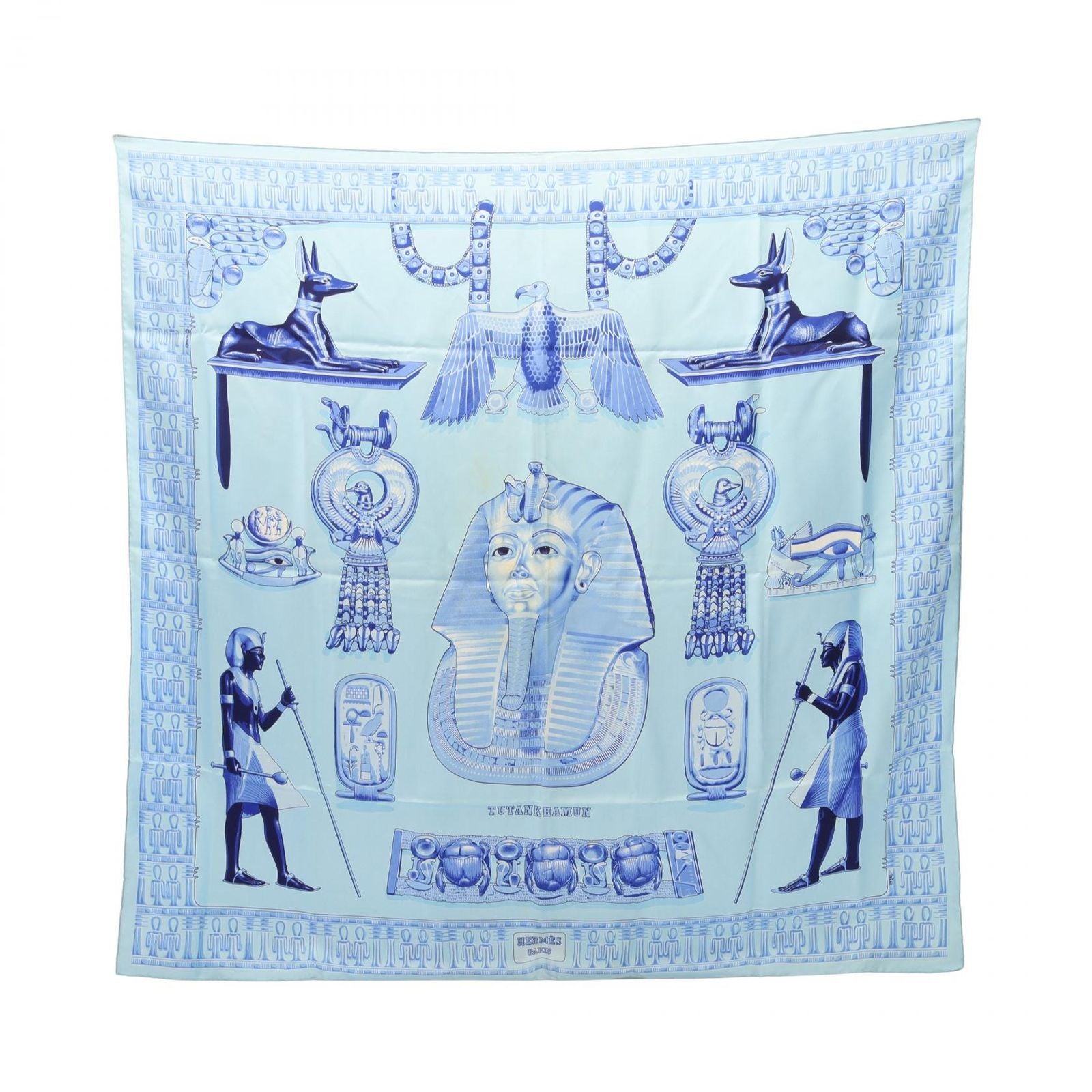 Hermes Scarf Carre 90 Tutankhamun Silk