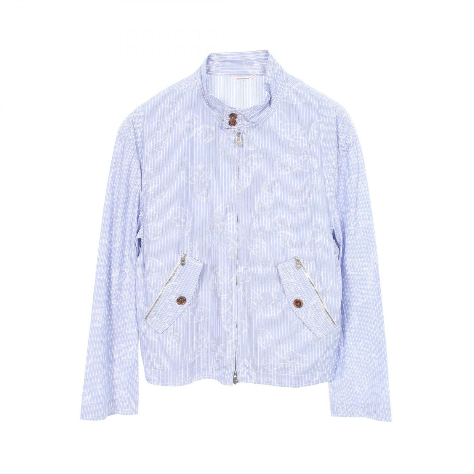 Hermes Chaine D'ancre Striped Zip Up Jacket
