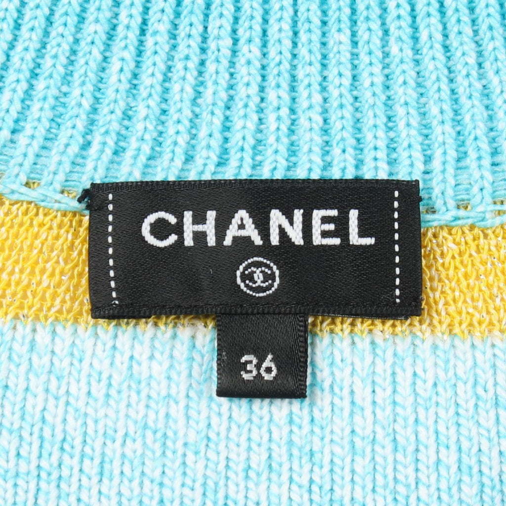 Chanel Dress CC Logo Border Cotton Fabric — view 3