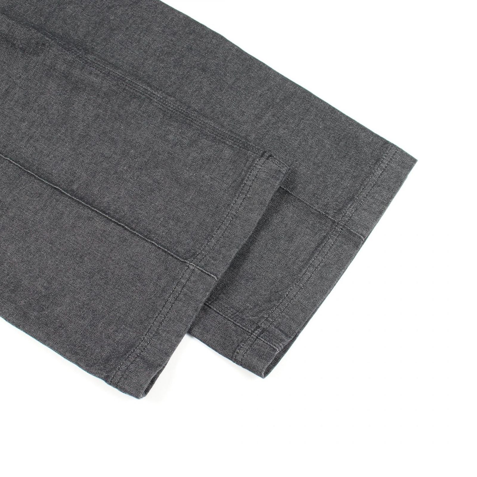 Hermes Denim Pants Clou de Selle Series Button Black Cotton — view 6