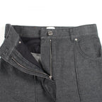 Hermes Denim Pants Clou de Selle Series Button Black Cotton — view 5