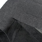Hermes Denim Pants Clou de Selle Series Button Black Cotton — view 8