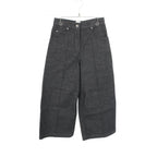 Hermes Denim Pants Clou de Selle Series Button Black Cotton