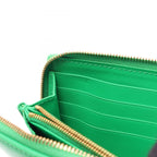 Bottega Veneta Round Wallet Zip Around Maxi Intrecciato Green Leather — view 5