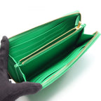 Bottega Veneta Round Wallet Zip Around Maxi Intrecciato Green Leather — view 3