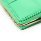 Bottega Veneta Round Wallet Zip Around Maxi Intrecciato Green Leather — view 7