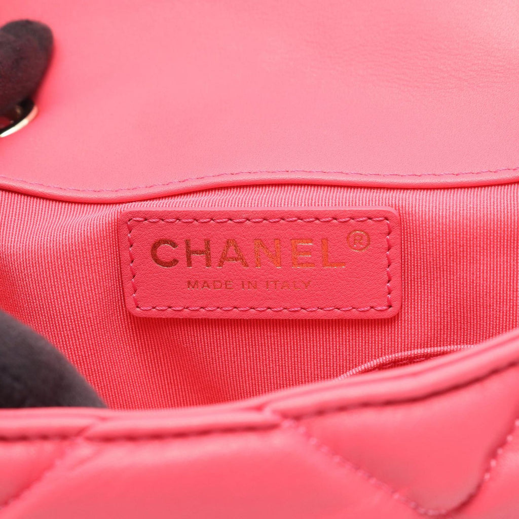 Chanel Shoulder Bag Quilted Pink Lambskin Bubble Quilt Small Flap — view 4