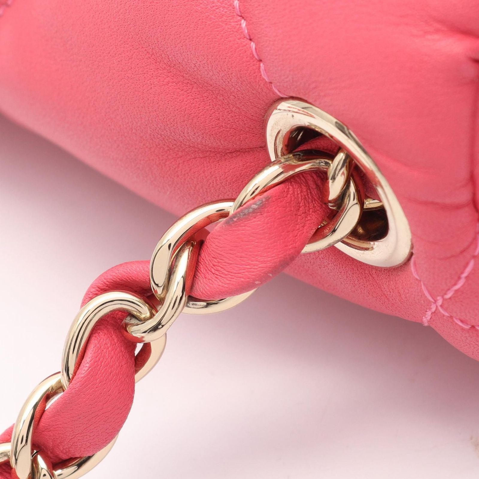 Chanel Shoulder Bag Quilted Pink Lambskin Bubble Quilt Small Flap — view 7