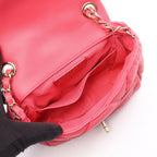 Chanel Shoulder Bag Quilted Pink Lambskin Bubble Quilt Small Flap — view 3