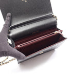 Chanel Shoulder Bag Quilted Black Caviar Leather Chain Wallet