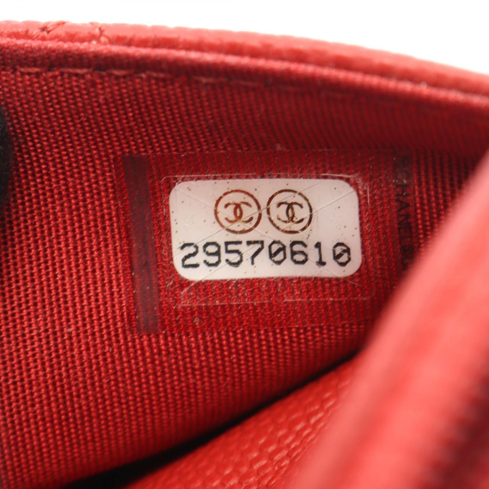Chanel Shoulder Bag Quilted Loop Handle 2-Way Red Caviar Leather Chain Wallet — view 5