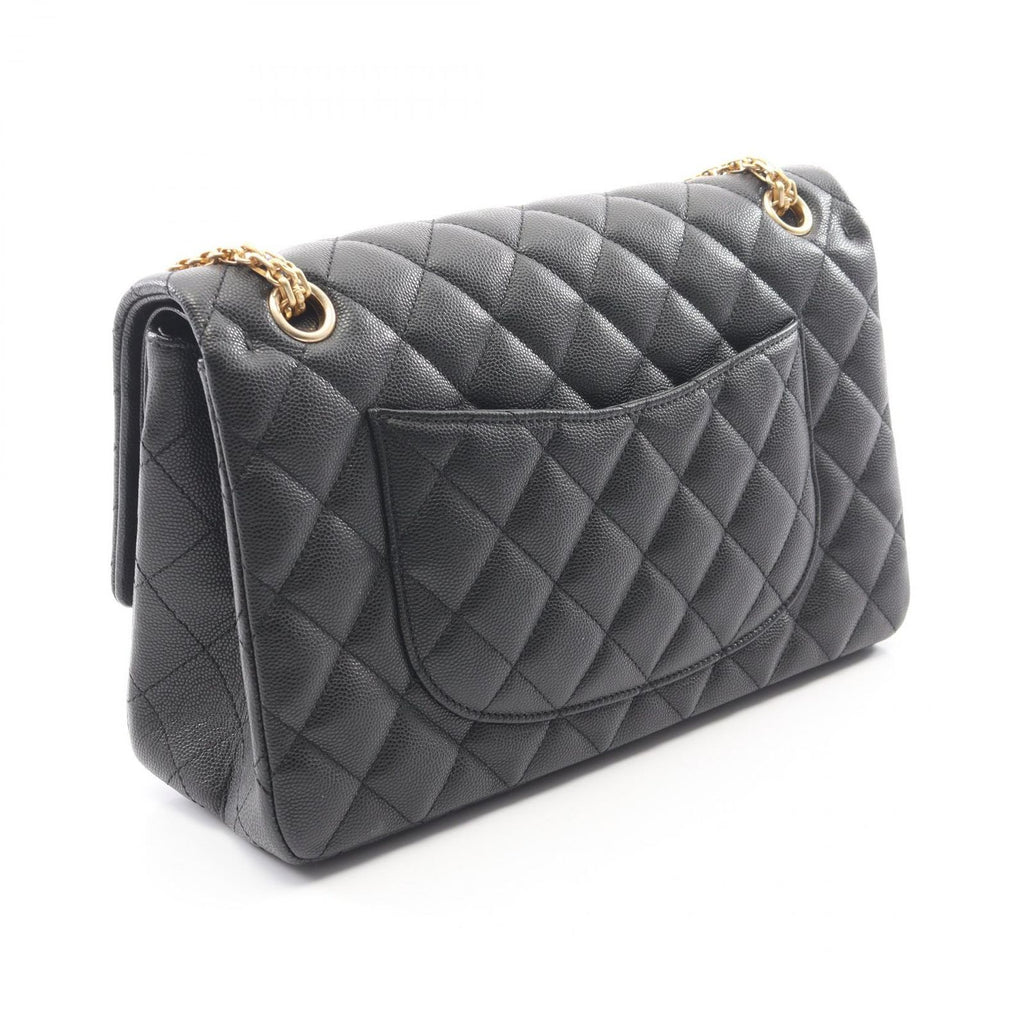 Chanel Shoulder Bag 2.55 Quilted Stitch Double Flap Black Caviar Leather Chain — view 2