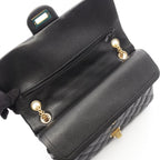 Chanel Shoulder Bag 2.55 Quilted Stitch Double Flap Black Caviar Leather Chain — view 6