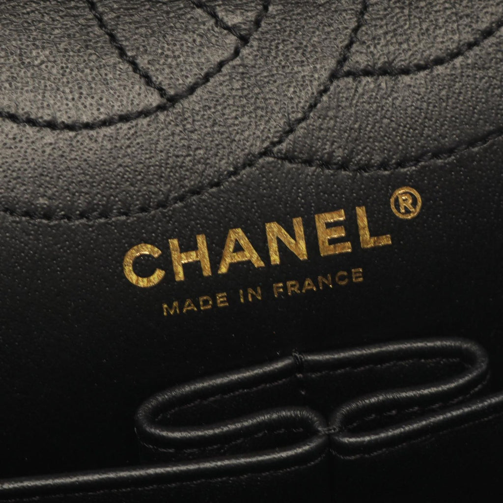 Chanel Shoulder Bag 2.55 Quilted Stitch Double Flap Black Caviar Leather Chain — view 4
