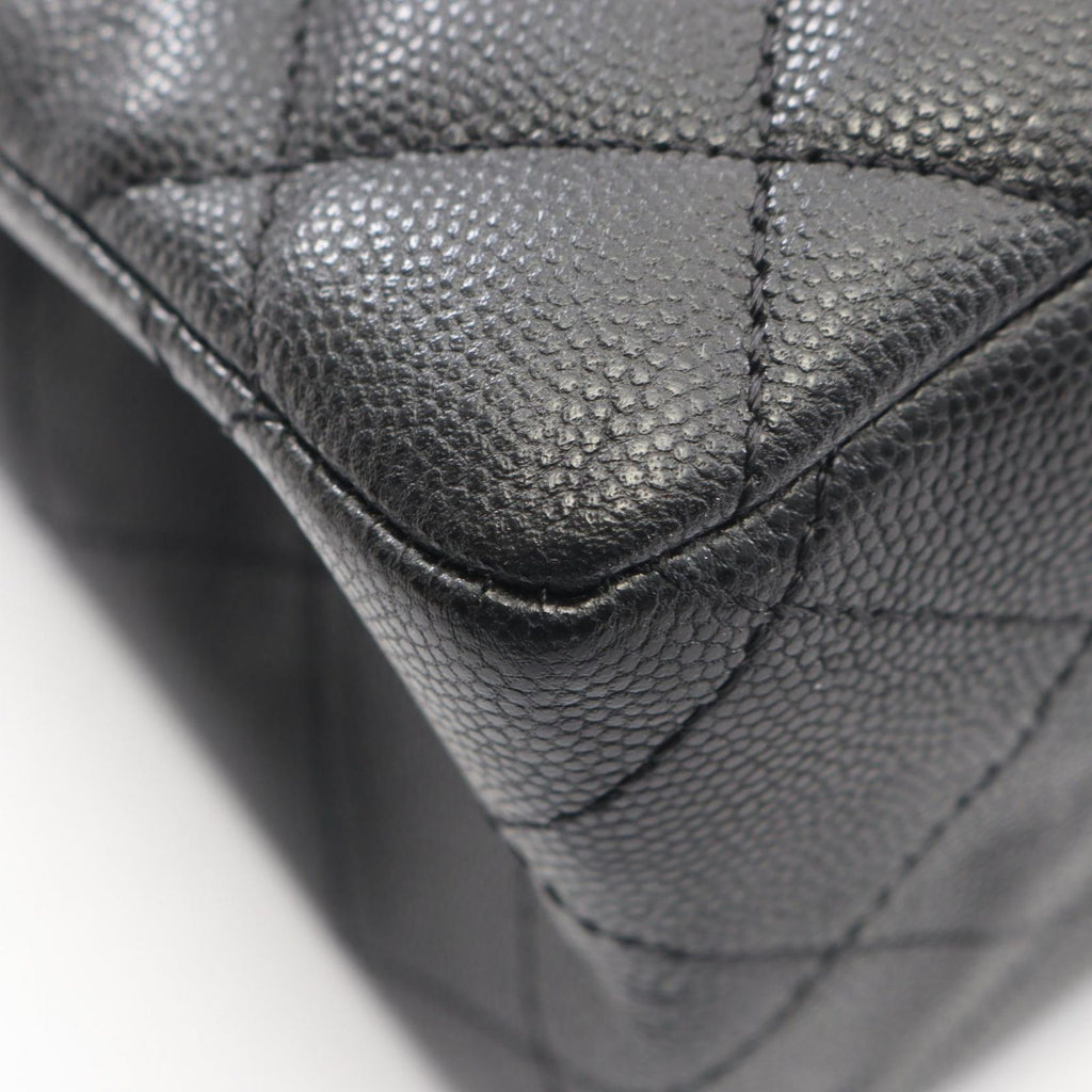 Chanel Shoulder Bag 2.55 Quilted Stitch Double Flap Black Caviar Leather Chain — view 7