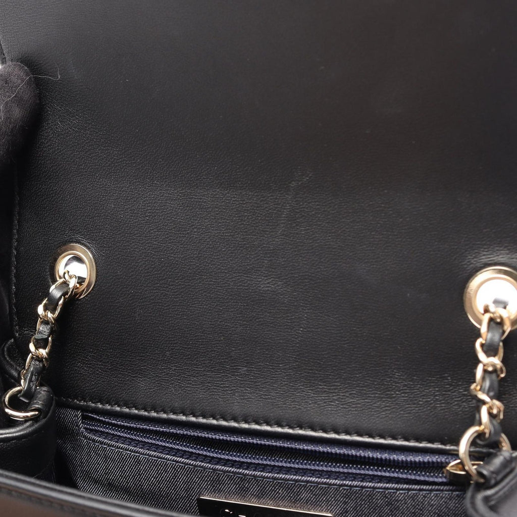 Chanel Shoulder Bag CC Logo Black Lambskin CC Small Flap Chain — view 7