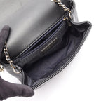 Chanel Shoulder Bag CC Logo Black Lambskin CC Small Flap Chain — view 3
