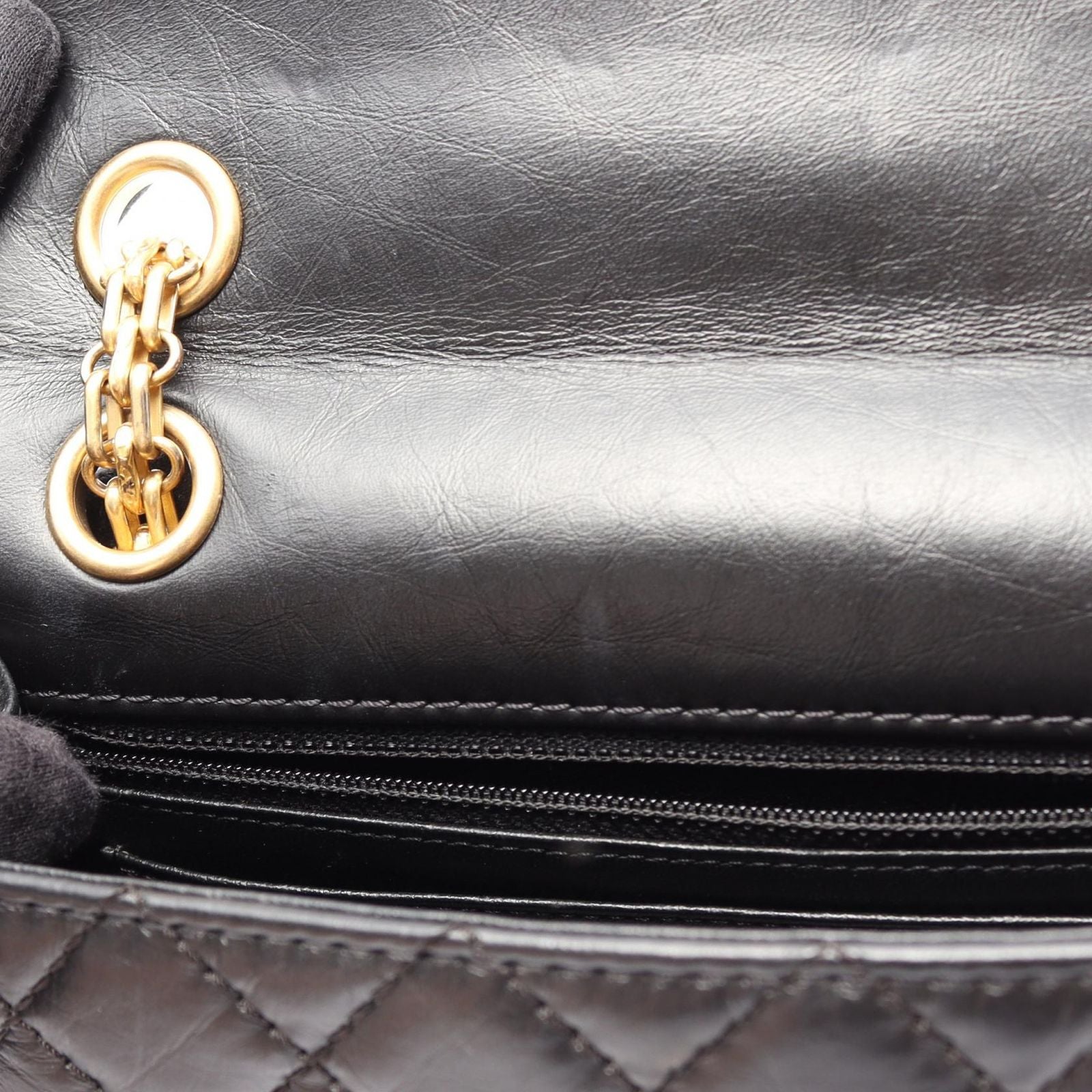 Chanel Shoulder Bag 2.55 Mini Quilted Black Calf Chain — view 7