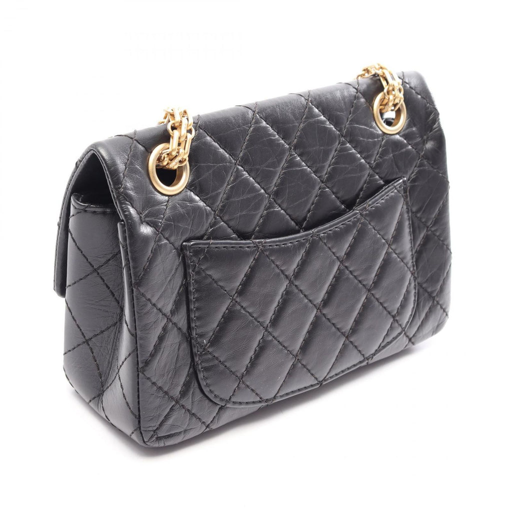 Chanel Shoulder Bag 2.55 Mini Quilted Black Calf Chain — view 2