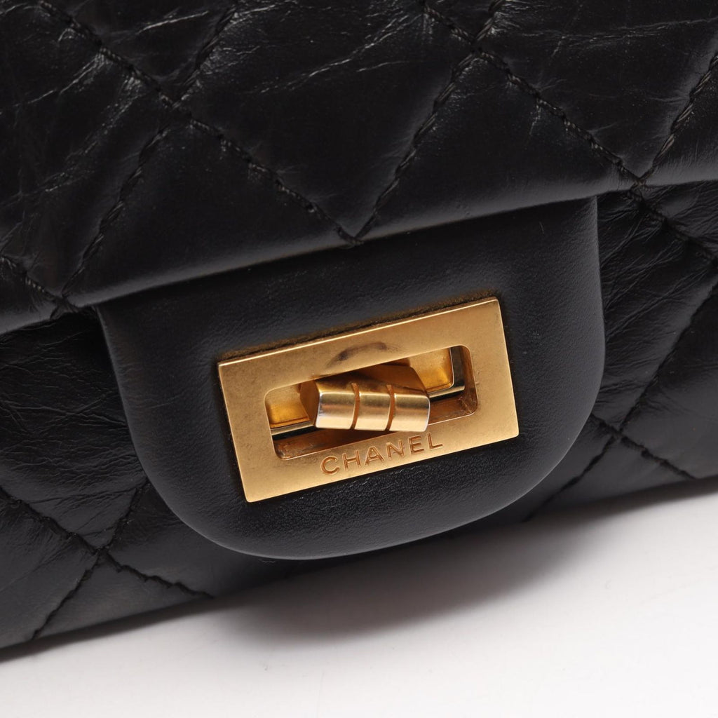 Chanel Shoulder Bag 2.55 Mini Quilted Black Calf Chain — view 9