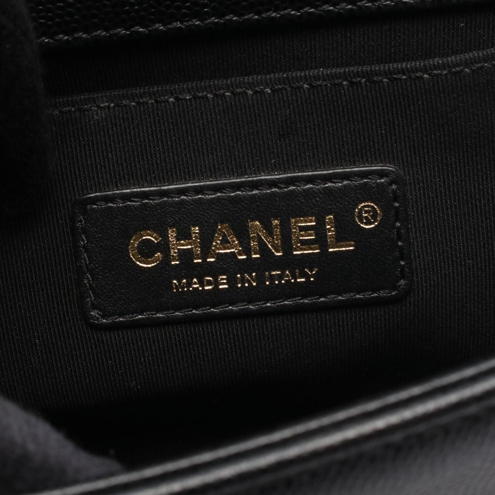 Chanel Shoulder Bag Boy Small Black Caviar Leather Chain — view 4