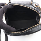 Chanel Shoulder Bag Quilted Vanity 2-Way Black Leather CC Logo Chain — view 3