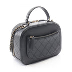 Chanel Shoulder Bag Quilted Vanity 2-Way Black Leather CC Logo Chain — view 2